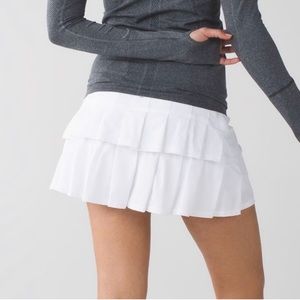 Lululemon Run Pace Setter Skort White Sporty Athletic Pleated Tennis Skirt Sz 6